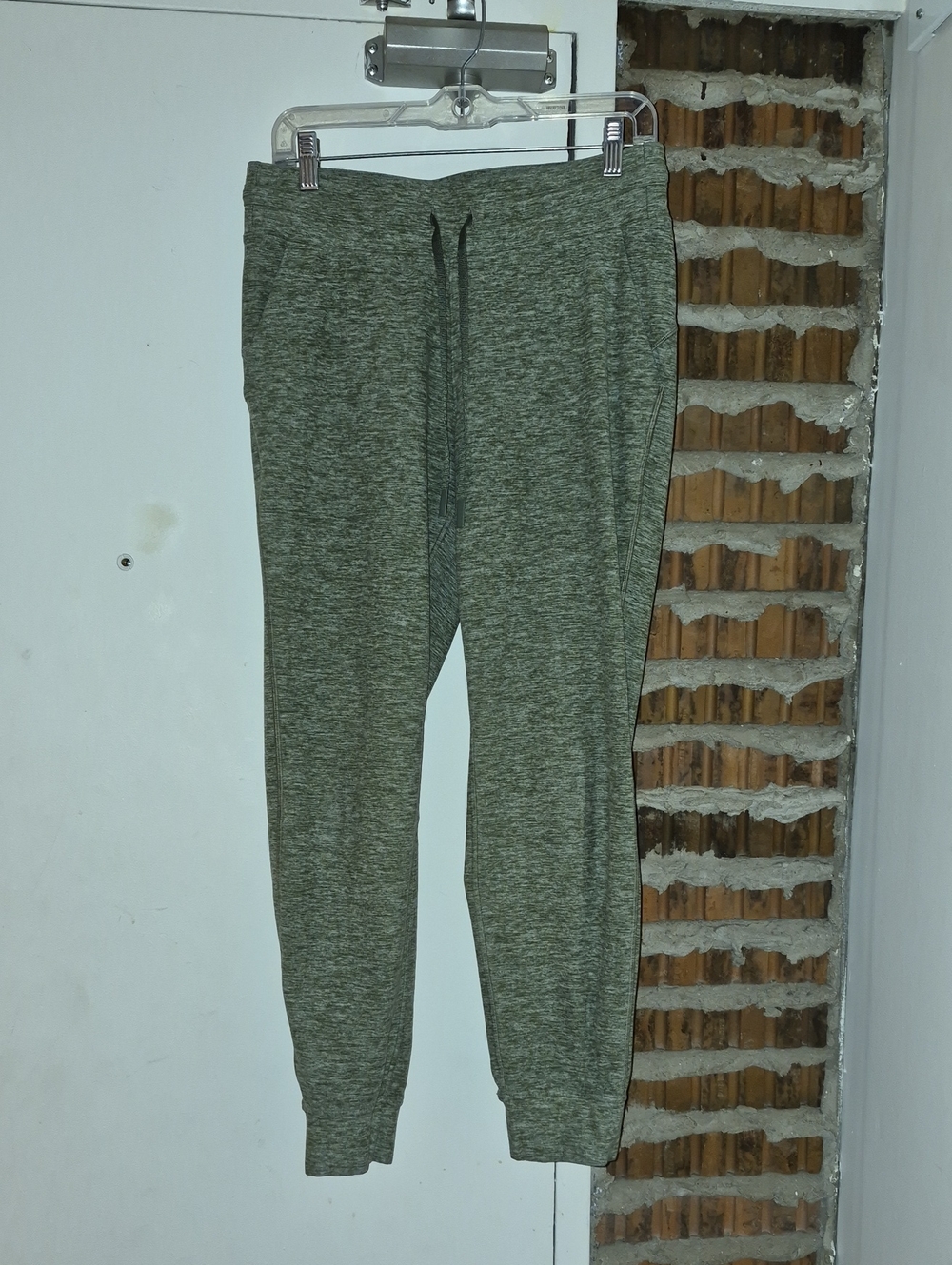 Lululemon Jersey Sage Green Joggers Jogging Pants Drawstring Pockets Size Dot 8